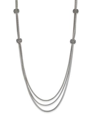 Inc International Concepts Silver-tone Pave Accented Layer Necklace, Created For Macy's
