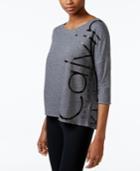 Calvin Klein Performance Three-quarter Sleeve Logo Top