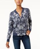Inc International Concepts Knit-pattern Bomber Cardigan, Only At Macy's