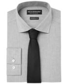 Nick Graham Men's Fitted Chambray Dress Shirt & Houndstooth Tie Set