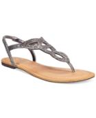 Material Girl Swirlz T-strap Flat Sandals, Created For Macy's Women's Shoes