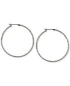 Kenneth Cole New York Silver-tone Textured Hoop Earrings