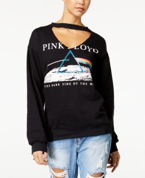 Freeze 24-7 Juniors' Cutout Pink Floyd Graphic Sweatshirt