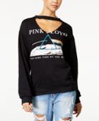 Freeze 24-7 Juniors' Cutout Pink Floyd Graphic Sweatshirt