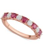 Ruby (5/8 Ct. T.w.) & Diamond Accent Ring In 14k Rose Gold