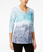 Style & Co. Sport Paisley Pullover Hoodie Top, Only At Macy's