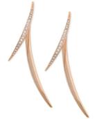 Guess Rose Gold-tone Crystal Double Crescent Drop Earrings