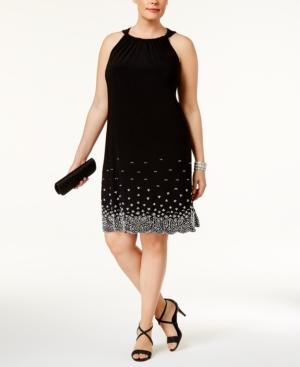 Msk Plus Size Embellished Halter Dress