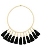 Vince Camuto Gold-tone Jet Multi-tassel Statement Necklace