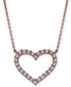Giani Bernini Cubic Zirconia Heart Pendant Necklace In 18k Rose Gold-plated Sterling Silver, Only At Macy's