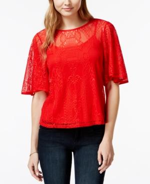 Stoosh Juniors' Lace Flare-sleeve Top