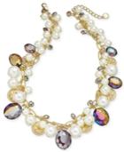 Charter Club Gold-tone Coin, Bead & Imitation Pearl Collar Necklace, 17 + 2 Extender, Created For Macy's