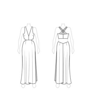 Fame And Partners Georgette Maxi Dress With Triple-cross Back Strap
