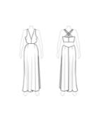 Fame And Partners Georgette Maxi Dress With Triple-cross Back Strap