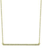 Giani Bernini Cubic Zirconia Bar Pendant Necklace In 18k Gold-plated Sterling Silver, Created For Macy's