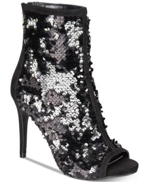 Thalia Sodi Rese Sequin Peep-toe Booties, Created For Macy's Women's Shoes
