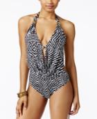 Bar Iii Feather Daze Draped One-piece Swimsuit, Only At Macy's Women's Swimsuit