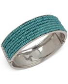 Kenneth Cole New York Silver-tone Beaded Hinged Bangle Bracelet