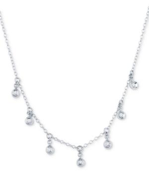 Diamond Accent Dangle Collar Necklace In 10k White Gold