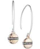 Nine West Tri-tone Pave Disc Threader Earrings