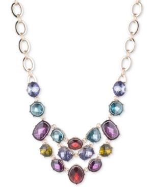 Anne Klein Gold-tone Multi-stone Statement Necklace