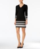 Calvin Klein Striped-detail Ponte-knit Dress