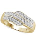 Diamond Statement Ring (1/4 Ct. T.w.) In 14k Gold-plated Sterling Silver