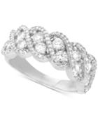 Diamond Twisted Band (1-1/2 Ct. T.w.) In 14k White Gold