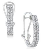 Diamond J-hoop Earrings (1 Ct. T.w.) In 10k White Gold