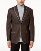 Tallia Men's Slim-fit Brown Melange Sport Coat
