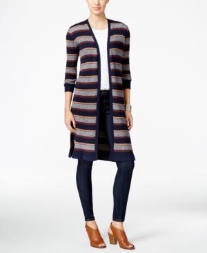 Style & Co. Petite Striped Duster Cardigan, Only At Macy's