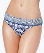 Jessic Simpson Patched Up Floral-print Foldover Bikini Bottoms Women's Swimsuit