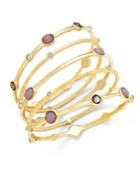 Inc International Concepts Gold-tone 5-pc. Pink Stone And Crystal Bangle Bracelet
