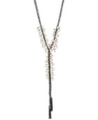 Inc International Concepts Hematite-tone Imitation Pearl Cluster Lariat Necklace, Only At Macy's