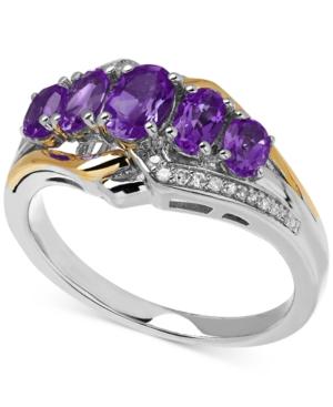 Amethyst (1-1/4 Ct. T.w.) And Diamond Accent Ring In 14k Gold And Sterling Silver