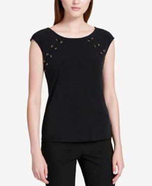 Calvin Klein Grommet Lace-up Top