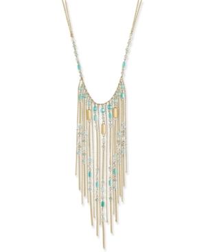 Inc International Concepts Gold-tone Beaded Fringe Statement Necklace, Created For Macy's