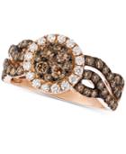 Le Vian Framed Clusters Diamond Ring (1-1/4 Ct. T.w.) In 14k Rose Gold