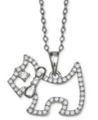 Giani Bernini Cubic Zironia Scottie Dog 18 Pendant Necklace In Sterling Silver, Created For Macy's