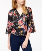 Bcx Juniors' Romantic Floral Surplice Top