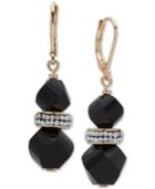 Anne Klein Faceted Bead & Crystal Drop Earrings, Created For Macy's