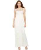 Lauren Ralph Lauren Illusion-yoke Embroidered Gown