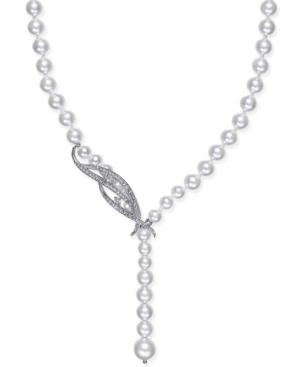 Danori Silver-tone Crystal & Imitation Pearl Lariat Necklace, Created For Macy's