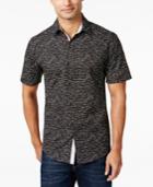 Alfani Red Men's Contrast-trim Dash-print Short-sleeve Shirt, Only At Macy's