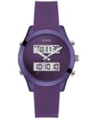 Guess Women's Analog-digital Purple Silicone Strap Watch 38mm U0894l5