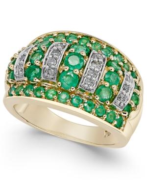Emerald (1-3/4 Ct. T.w.) And Diamond (1/5 Ct. T.w.) Dome Ring In 14k Gold
