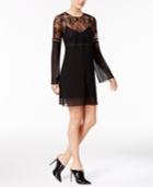 Bcbgeneration Lace Illusion Bell-sleeve Chiffon Dress