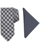 Tallia Men's Lorimer Check Slim Tie & Pocket Square Set