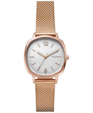 Skagen Women's Rungsted Rose Gold-tone Stainless Steel Mesh Bracelet Watch 30x30mm Skw2629