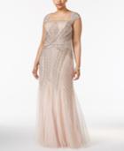 Adrianna Papell Plus Size Sequin A-line Gown